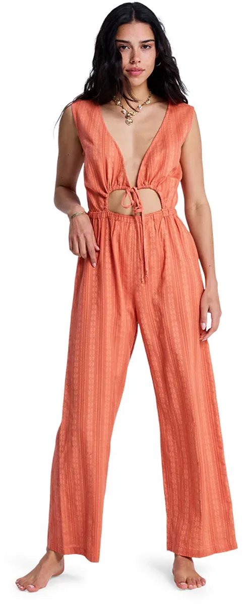 Roxy Sintra Moon Mouwloze Jumpsuit M Vrouw Ginger Spice