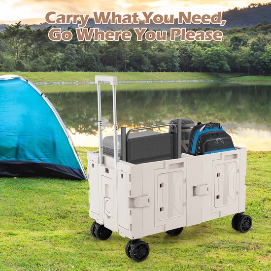 BougeRV Elektrische bolderwagen opvouwbaar, 200 kg draagvermogen, campingwagen met aandrijving, 250W dubbele motor & 250L inhoud, offroad elektrische handwagen voor outdoor avonturen & tuin (Zonder BougeRV Elektrische bolderwagen opvouwbaar, 200 kg draagvermogen, campingwagen met aandrijving, 250W dubbele motor & 250L inhoud, offroad elektrische handwagen voor outdoor avonturen & tuin (Zonder