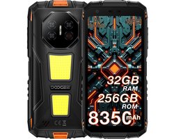 DOOGEE Fire 3 Max Robuuste Smartphone - Gemini AI- 32 GB RAM - 256 GB ROM - 8350 mAh - 5,5 inch - Android 15 - IP68/IP69K Outdoor telefoon - Widevine L1 - OTG - NFC - Oranje