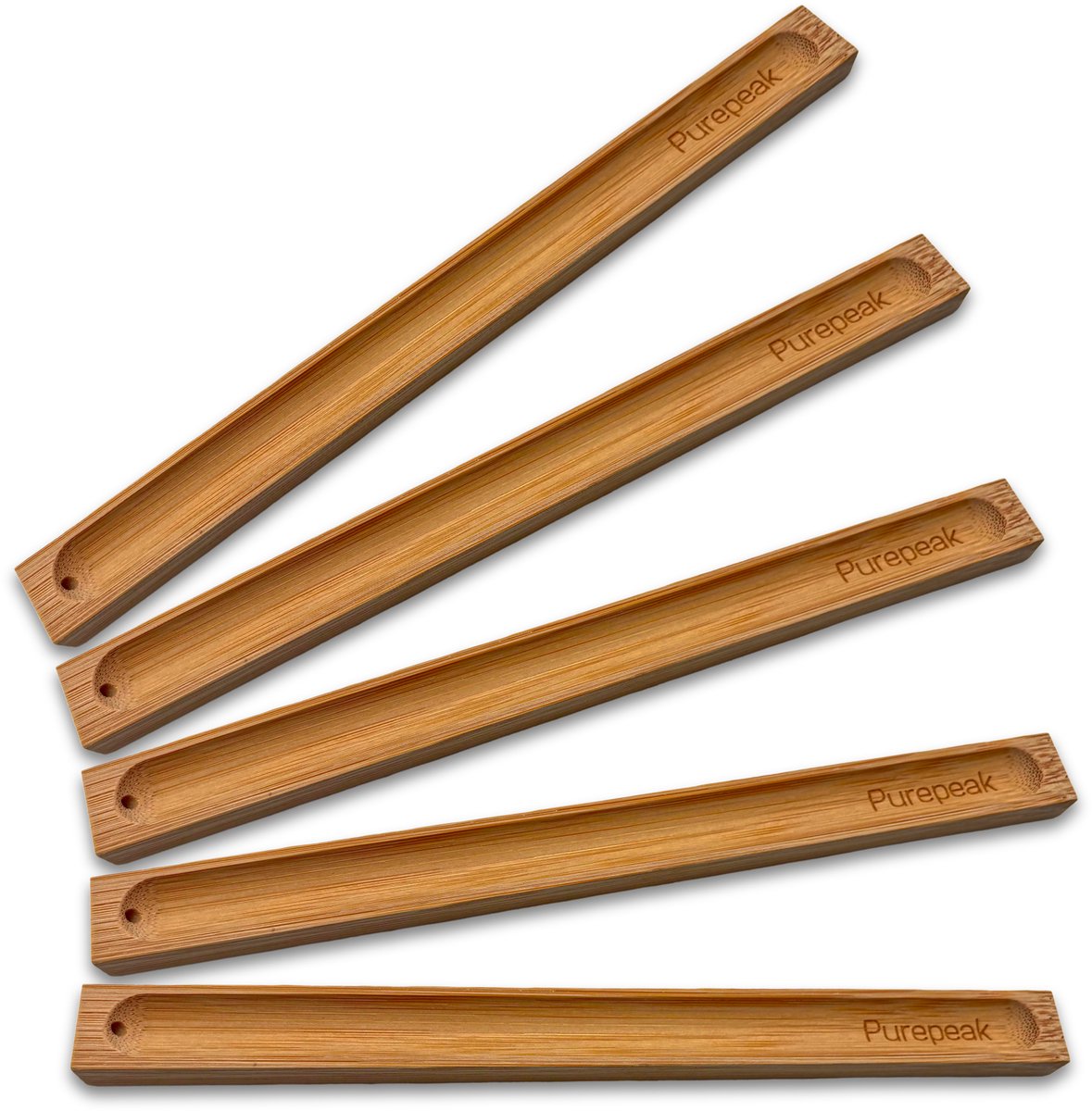 Purepeak Wierookhouder Plankje Set 5 Stuks Bruin