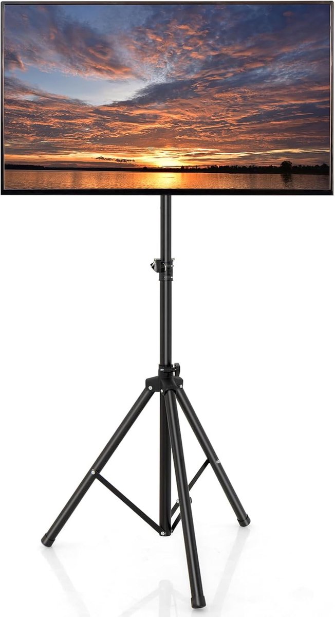 COSTWAY Tv-standaard, in hoogte verstelbaar, tv-standaard voor 21-47 inch plasma/LCD/led-tv en plat tot 35 kg, tv-vloerstandaard, tv-standaard, draagbaar, 450 x 100 mm, zwart