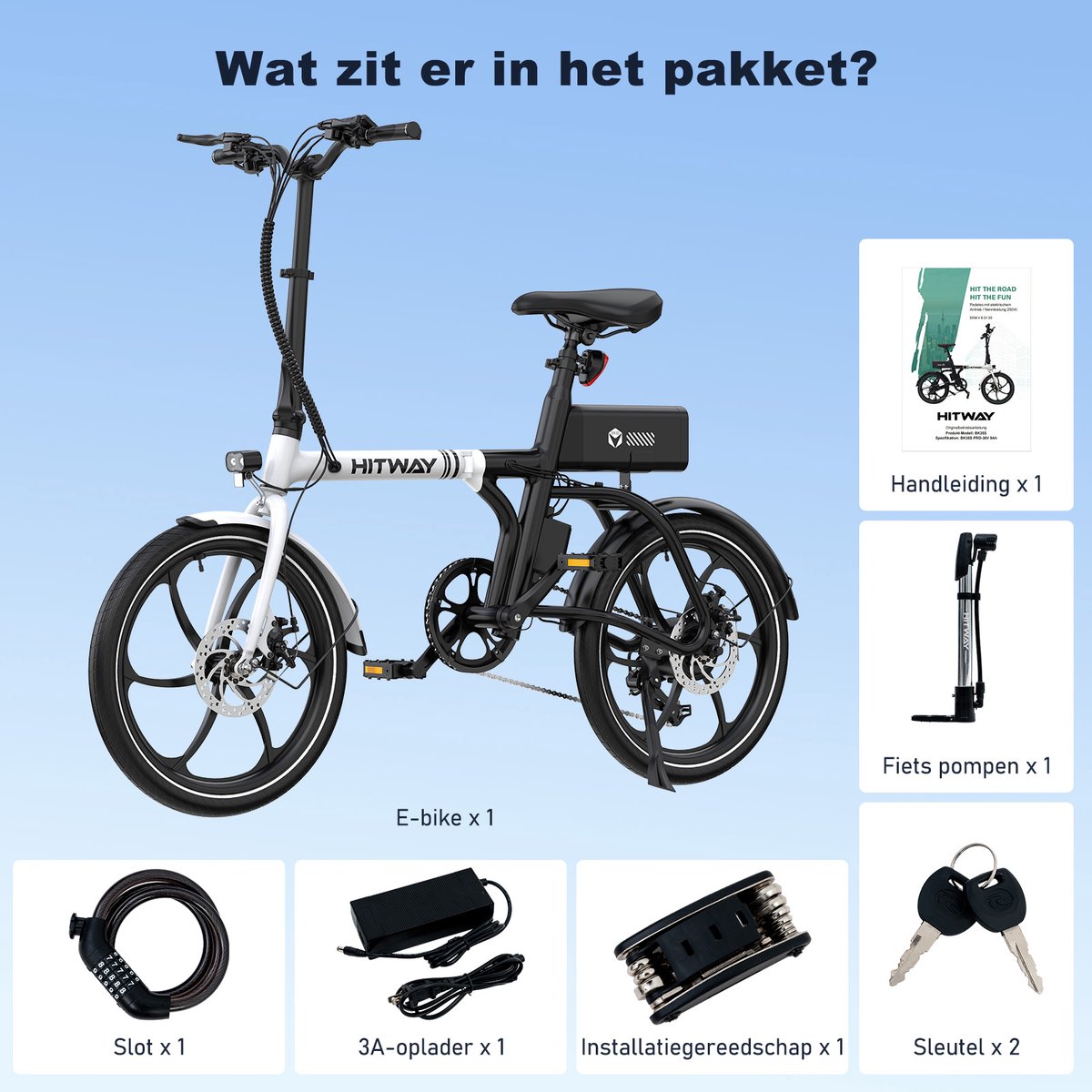 Hitway Elektrische Fiets BK35S Pro - Trendy 20 Inch City Commuter EBike met Afneembare 36V 9Ah Lithium Batterij - Opvouwbaar E-Bike met 250W Motor - APP Bediening - IP54 Waterdicht – foto 7