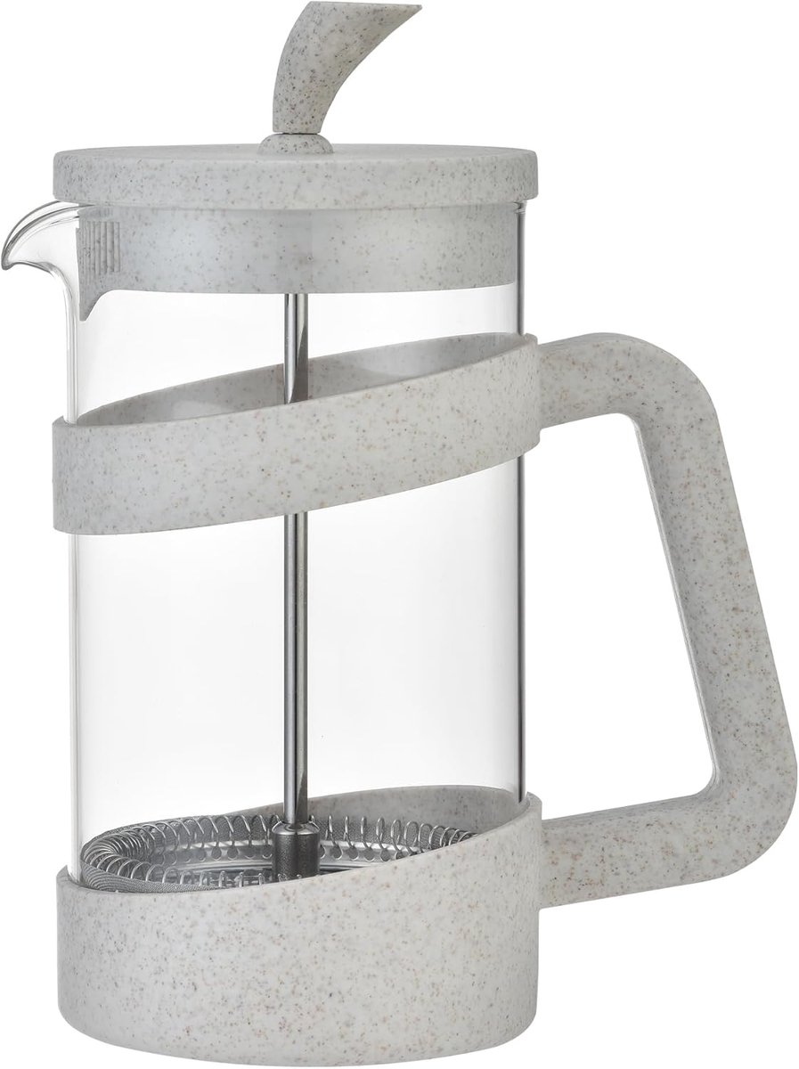 Koffiemaker - Franse pers - Thuis koffie zetten - Druppelvrij gieten - 600 ml - Crèmekleurig
