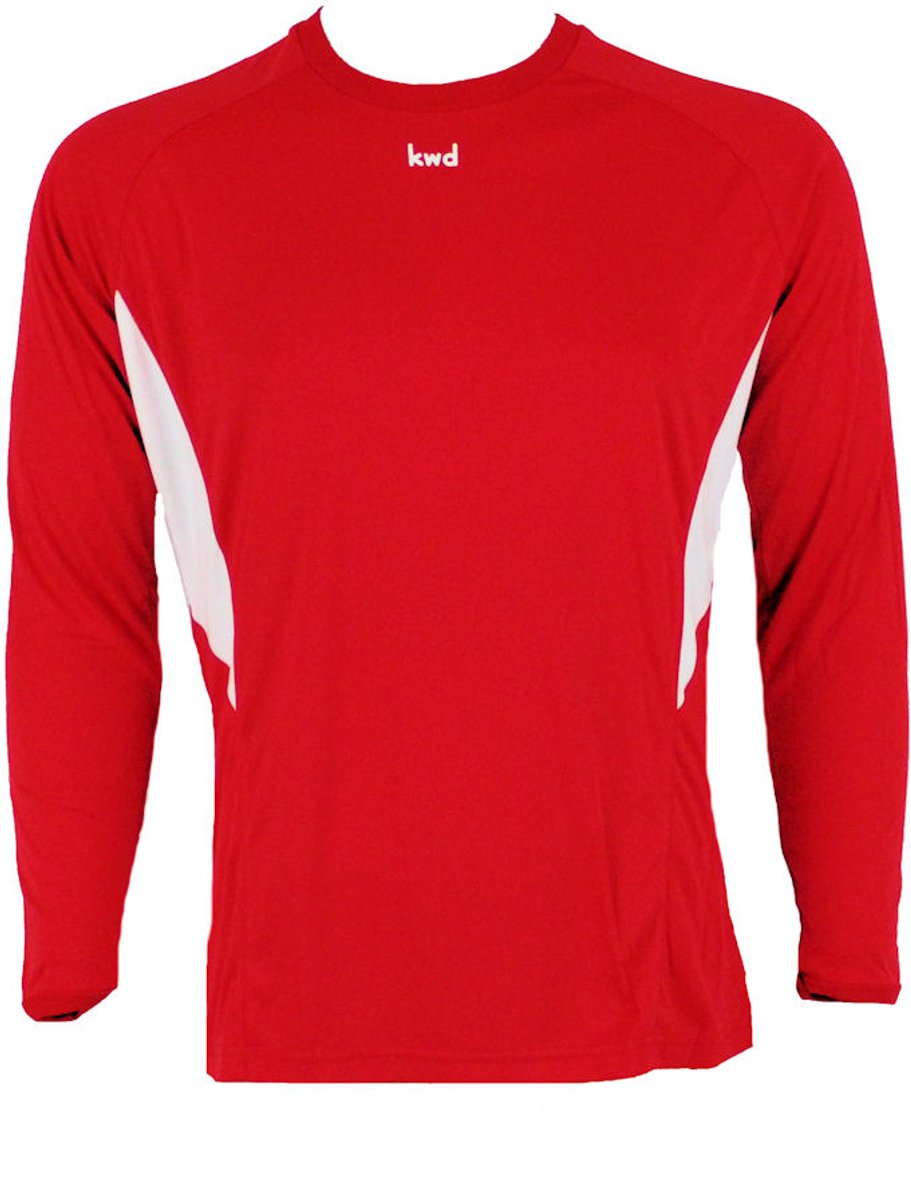 KWD Sportshirt Bueno lm, mt 164/S, rood/wit