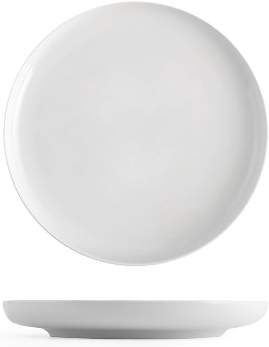 Dessertborden Set - Porseleinen Borden - Desserts Serveren - Vaatwasmachinebestendig - 19 cm - Wit