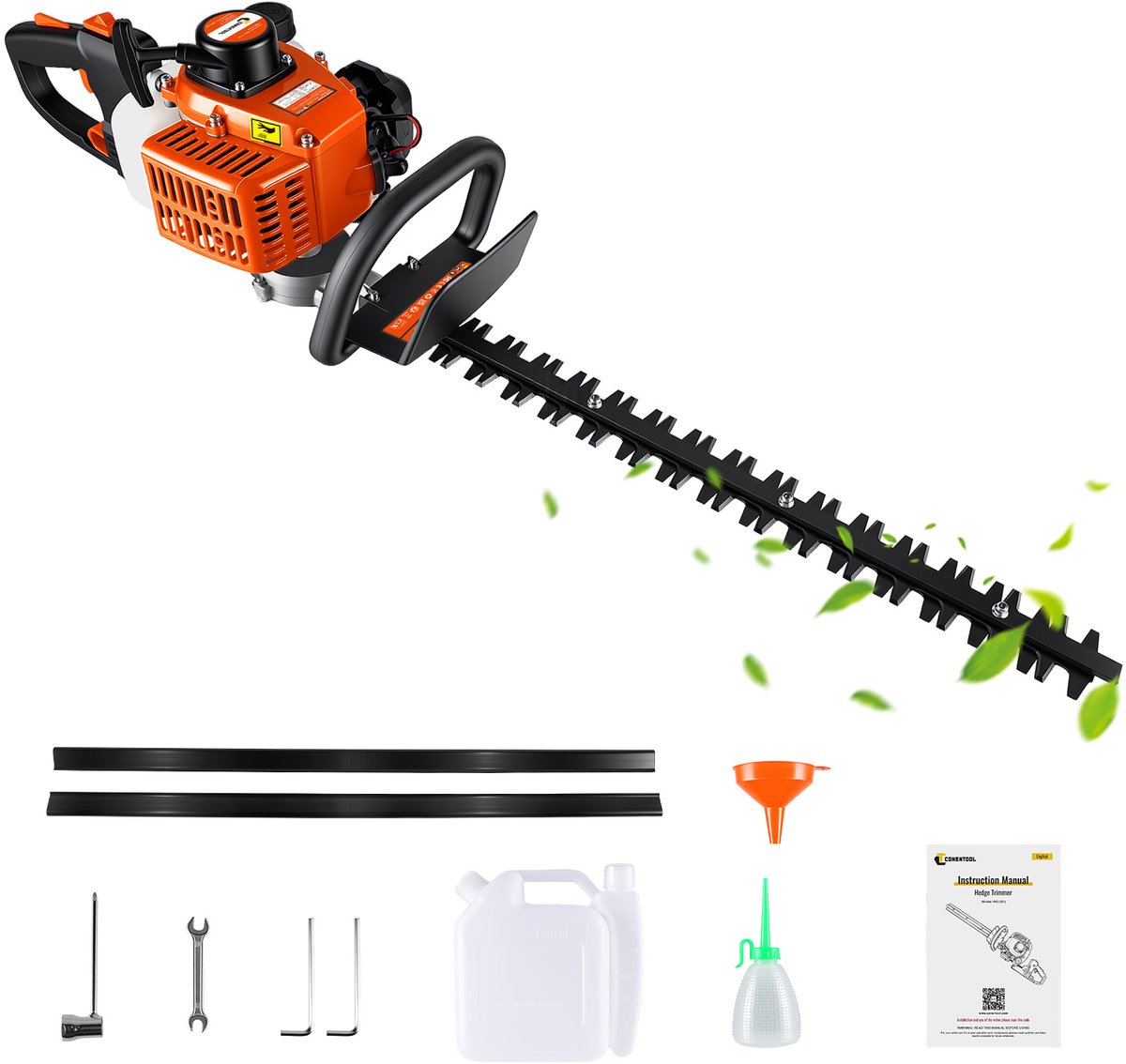 CONENTOOL Benzine Heggenschaar – 22,5 cc 2-taktmotor – 60 cm zwaardlengte – Ergonomisch design – Geschikt voor tuinonderhoud en hegonderhoud