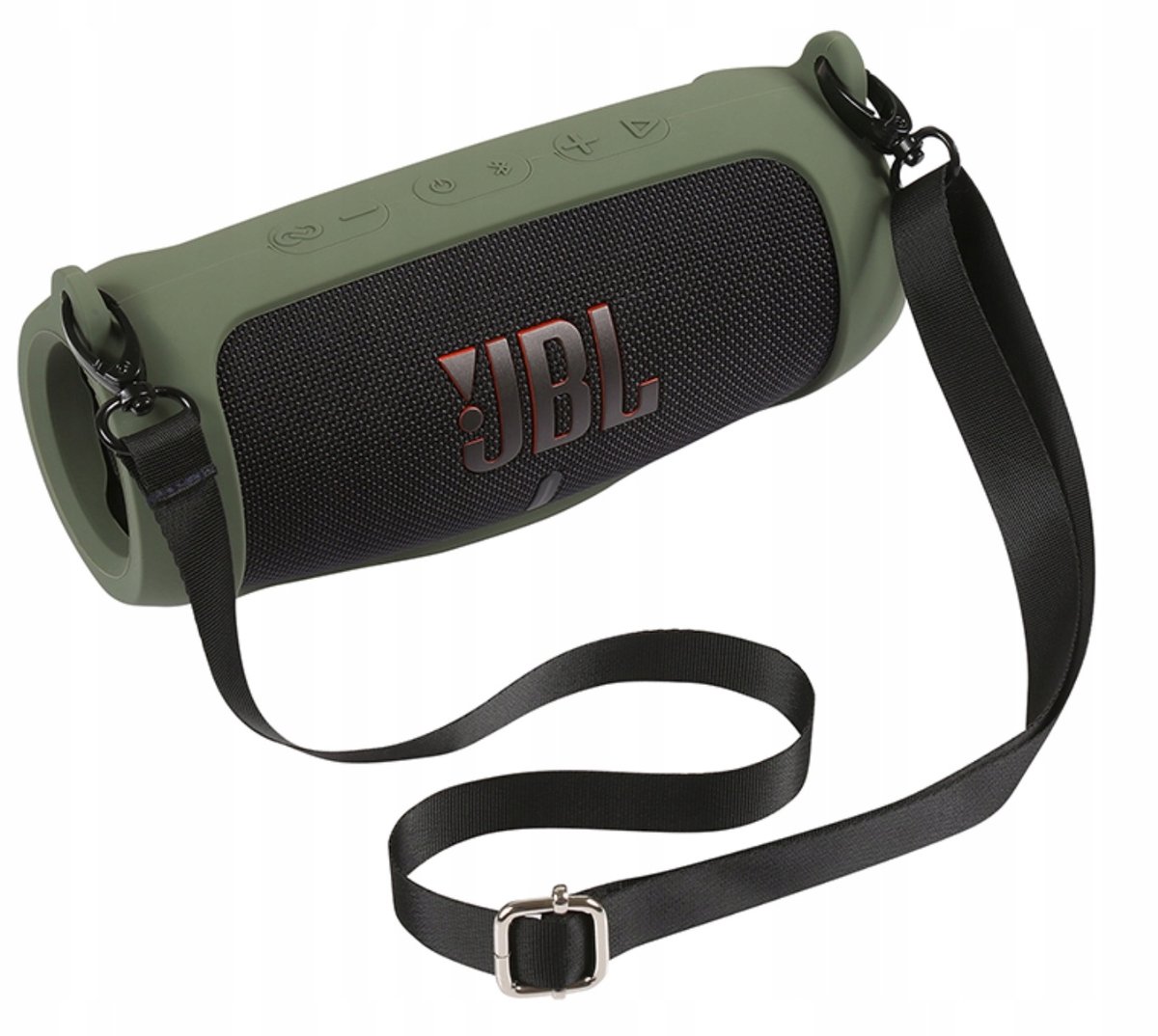 EtuiTab Serie - Siliconen Hoes - JBL Charge 5 - Ciemno-Groen - Met Draagriem