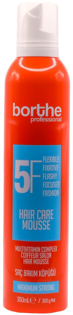 Borthe Professional Hair Mousse 5F Maximum Strong 350ml – Sterke Hold Haarmousse – Volume & Styling