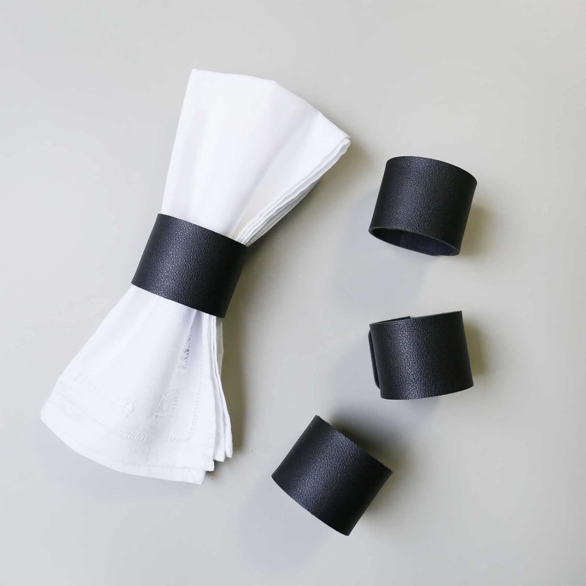 Servetringen Set - Handgemaakte Ringen - Tafel Decoratie - Rustieke Stijl - Zwart