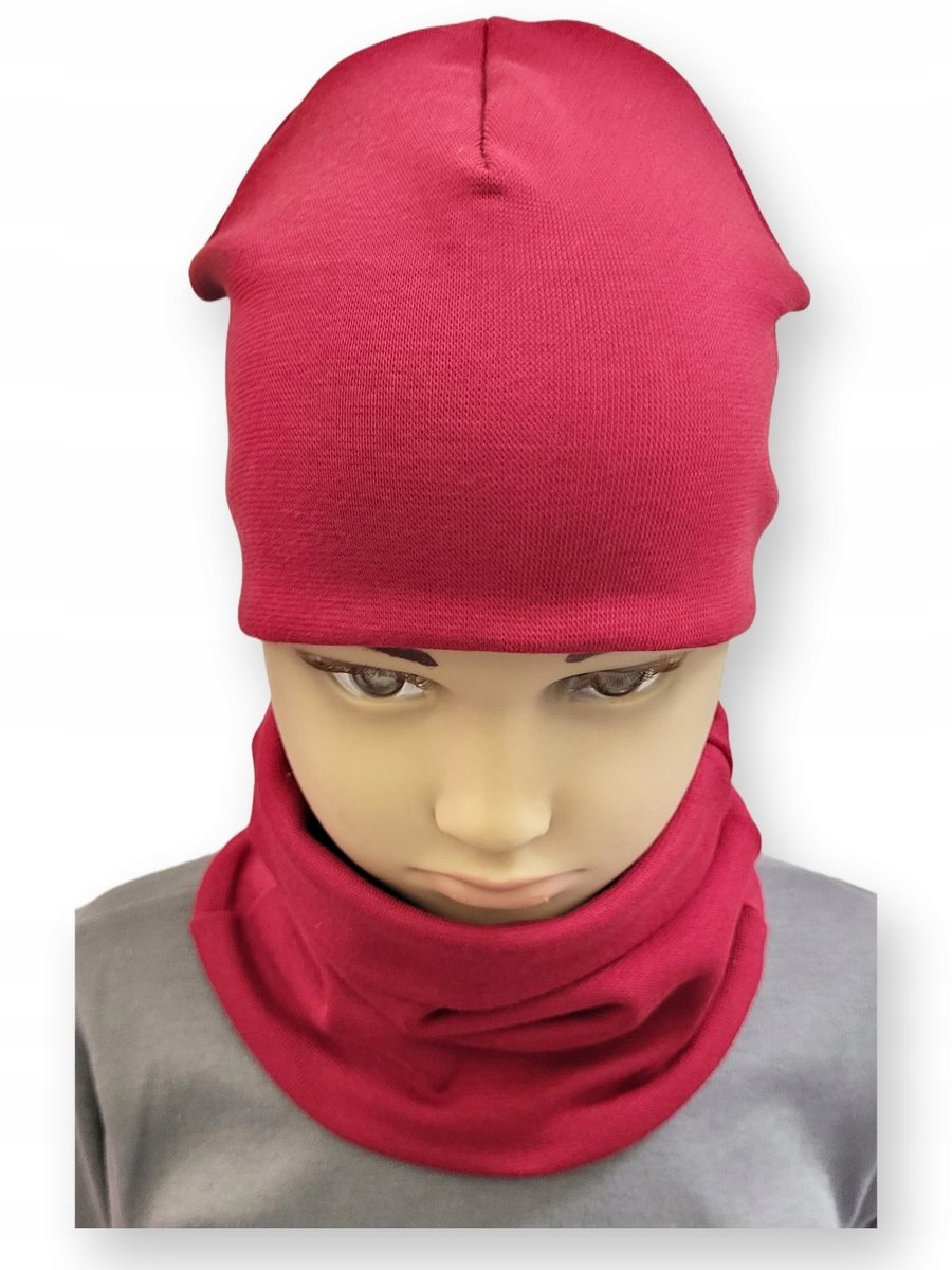 Dartomik - Babykleding Set - Czapka + Komin - Dubbel Laags - Bordeaux