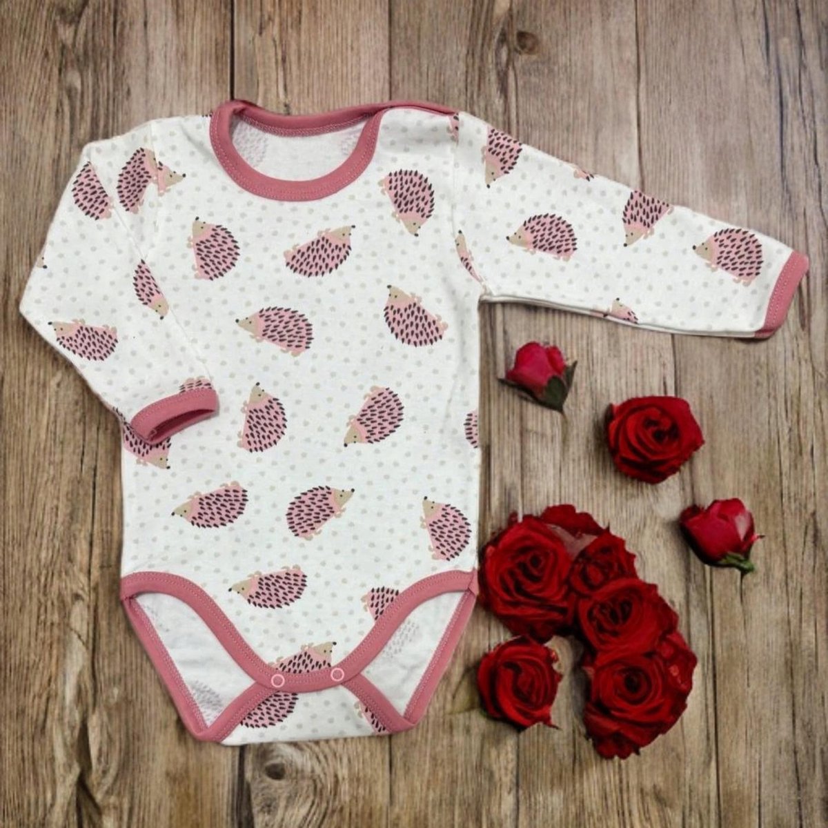 Dartomik Abcdefg-baby - Meisjesbody - Lange Mouwen - 100% Katoen - Roze