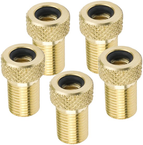 2x Ventieladapter Presta/Dunlop naar Auto Ventiel - Goud — afbeelding 2