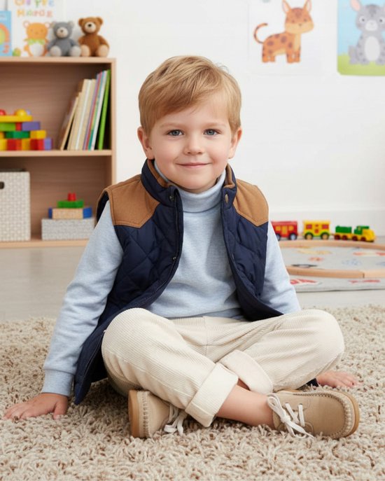 Dartomik - Kinder Golf - Blauwe Melange - Maat 110 - Oeko-Tex Gecertificeerd van Merkloos — afbeelding 3