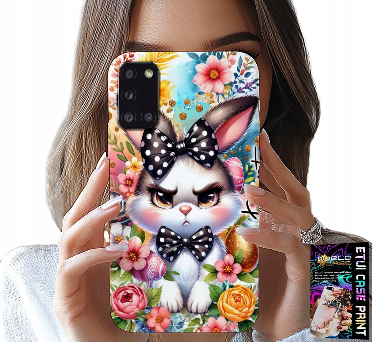 HOESJE VOOR SAMSUNG GALAXY A31 - PAASHAAS, HAAS, EIEREN + GLAS