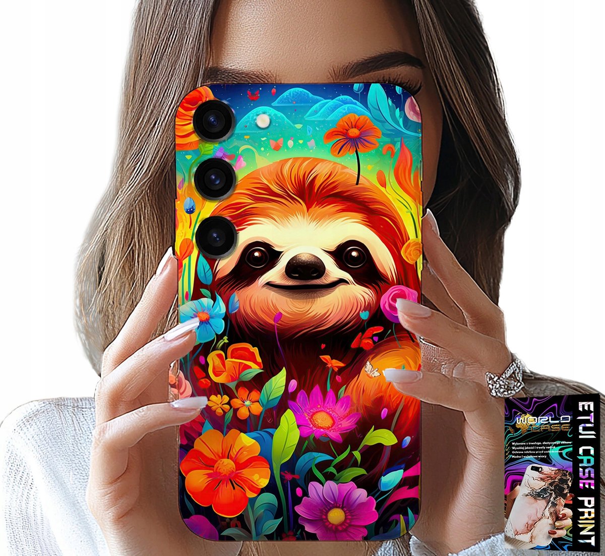HOESJE VOOR SAMSUNG GALAXY S23 PLUS - KLEURRIJKE PATRONEN MET KOALA-DIEREN + GLAS