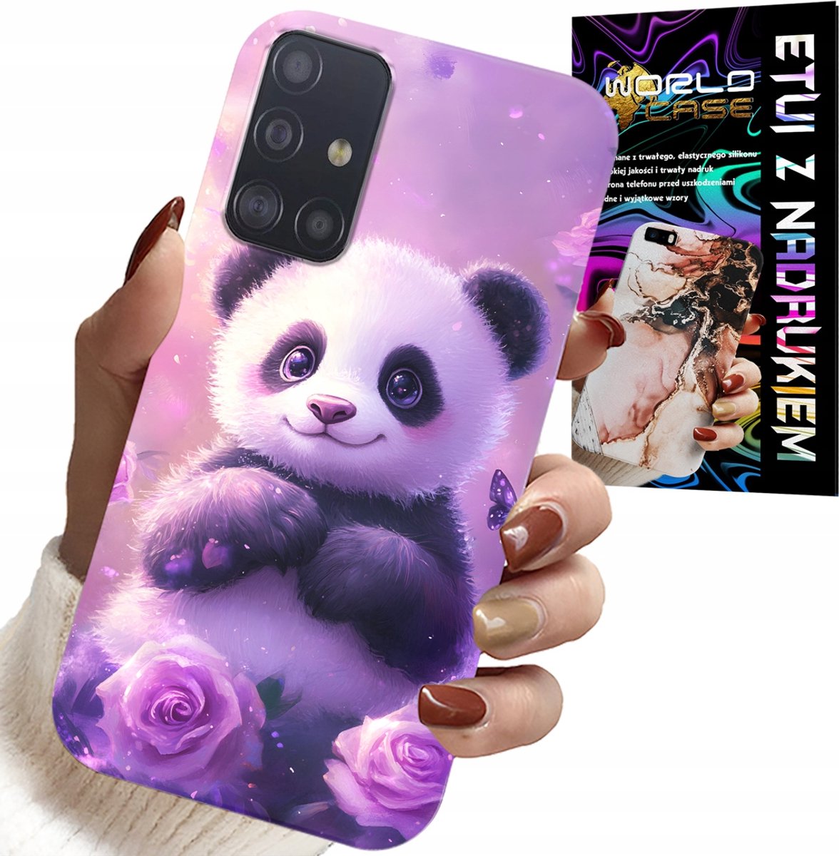 HOESJE VOOR SAMSUNG GALAXY A51 - LEUKE PANDA-PATRONEN VOOR KINDEREN + GLAS