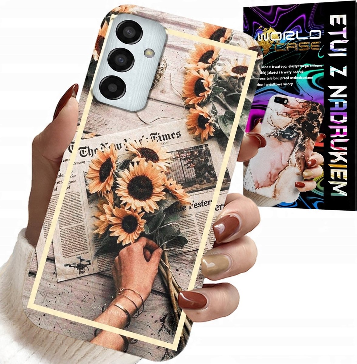 HOESJE VOOR SAMSUNG GALAXY M13 4G - BLOEMENPATROON MET ZONNEBLOEM