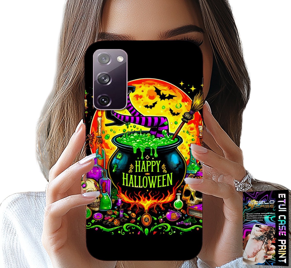 HOESJE VOOR SAMSUNG GALAXY S20 LITE - HEKSENKETEL EN TOVERSTAF HALLOWEEN GLAS