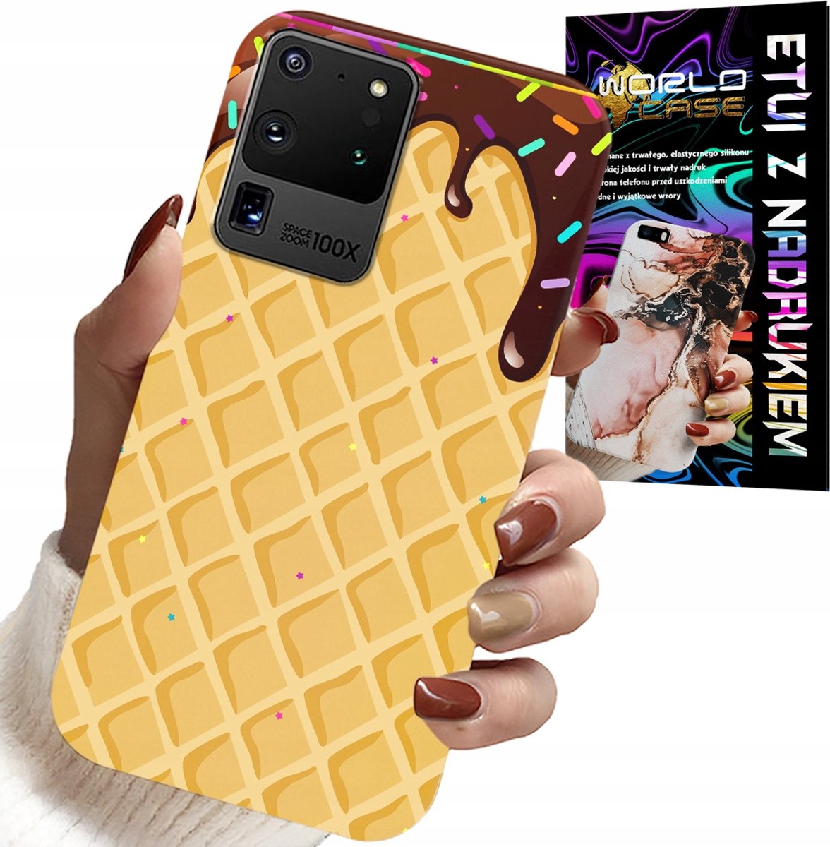 HOESJE VOOR SAMSUNG GALAXY S20 Ultra - MET EEN WAFELMOTIF EN CHOCOLADECOATING