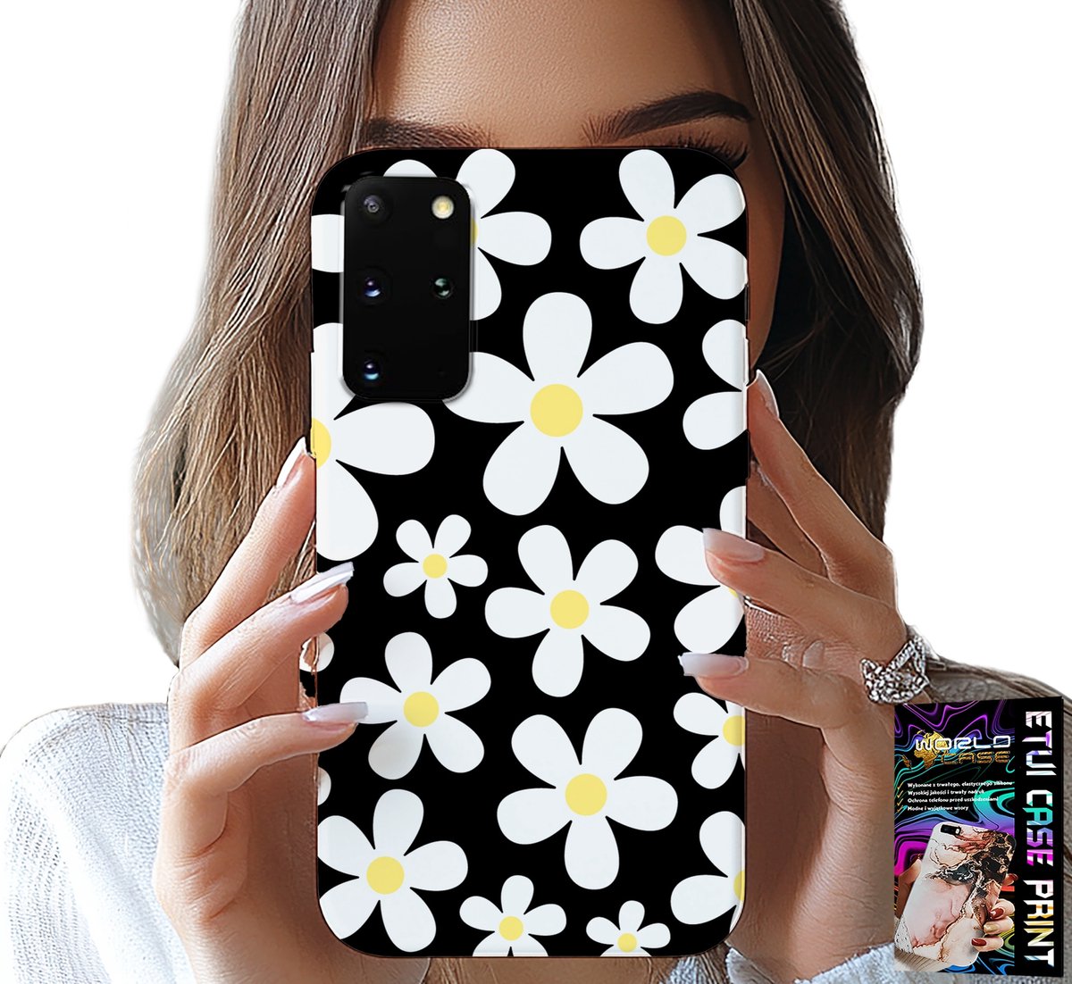 HOESJE VOOR SAMSUNG GALAXY S20 PLUS - DAISY, DAISIES, FLOWERS, BACK