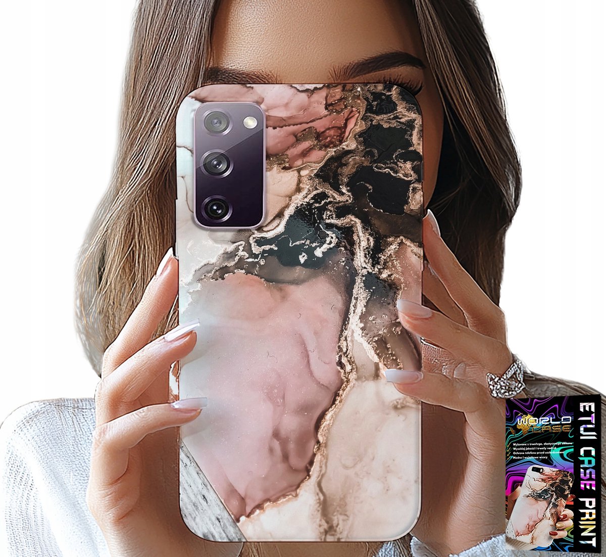 HOESJE VOOR SAMSUNG GALAXY S20 FE - ELEGANT MARMERMODE + GLAS