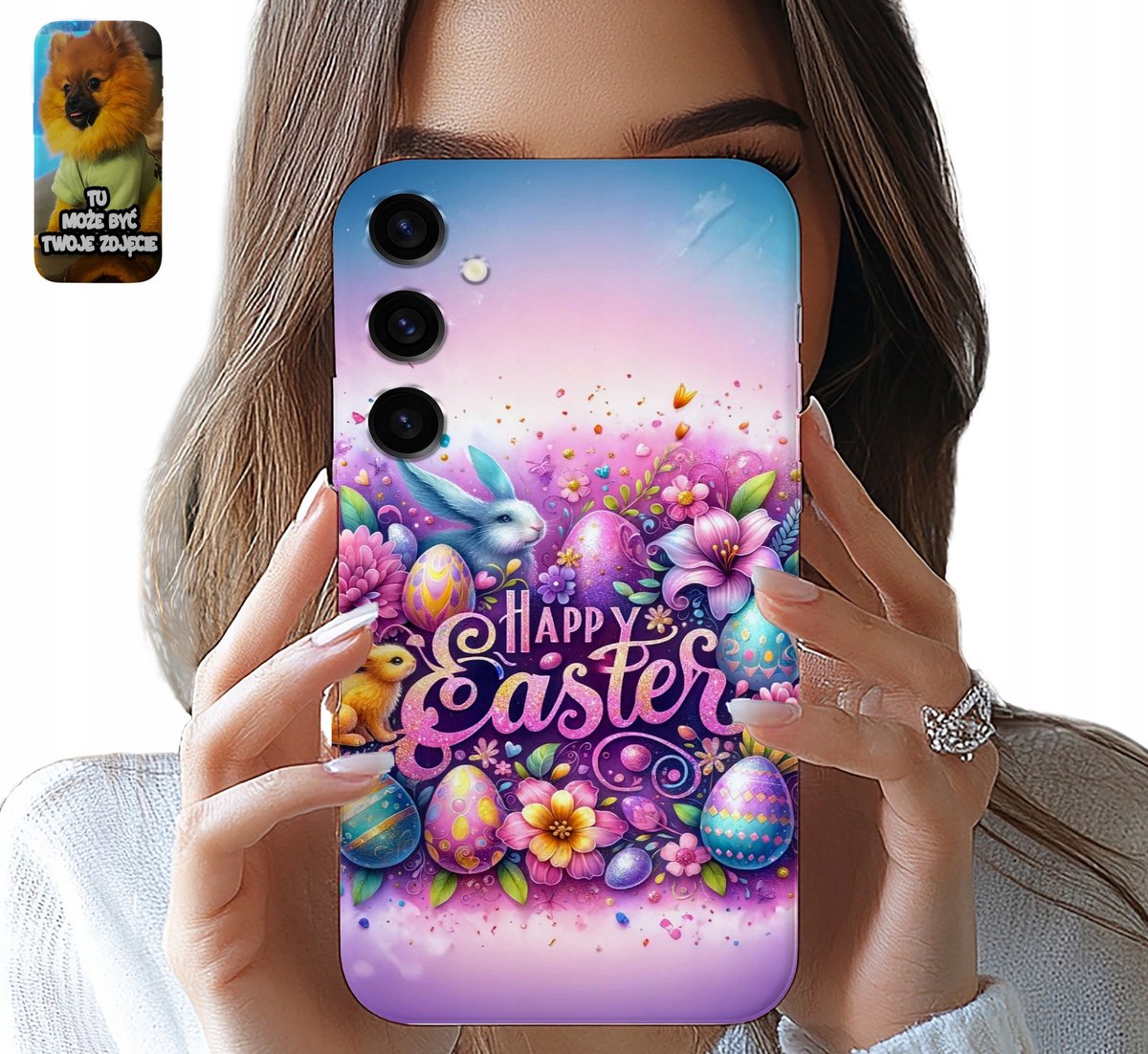 Hoesje voor Samsung Galaxy S24 FE Paashaas Ei Lammetje + Glas