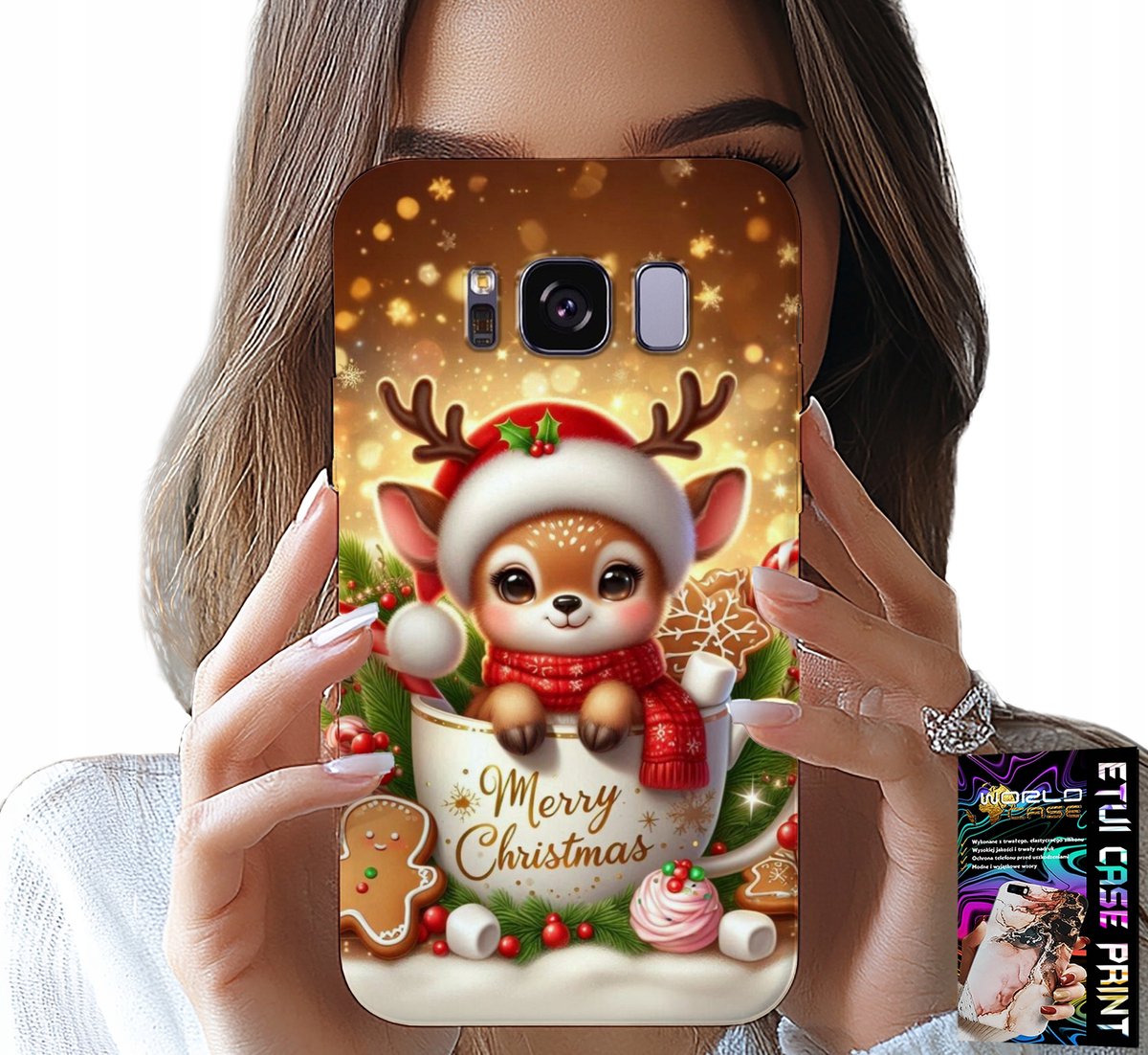 HOESJE VOOR SAMSUNG GALAXY S8 - SCHATTIG RENDIEREN KERSTPATROON