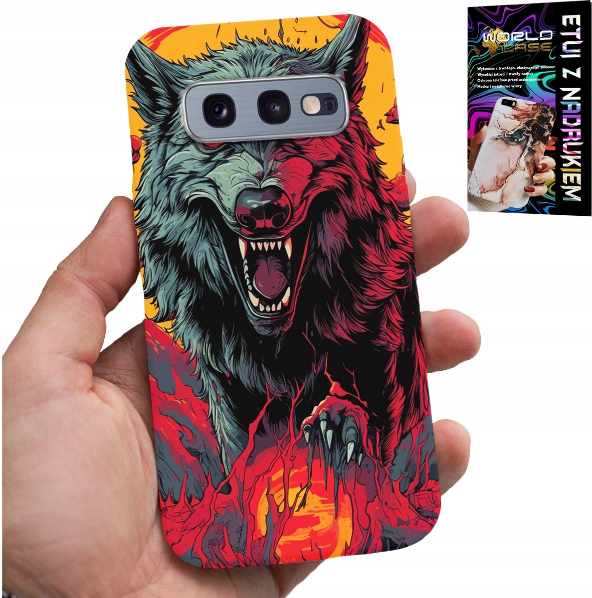 HOESJE VOOR SAMSUNG GALAXY S10E - WOLF WOLVES PACK SUPER PATRONEN HOESJE + FOLIE