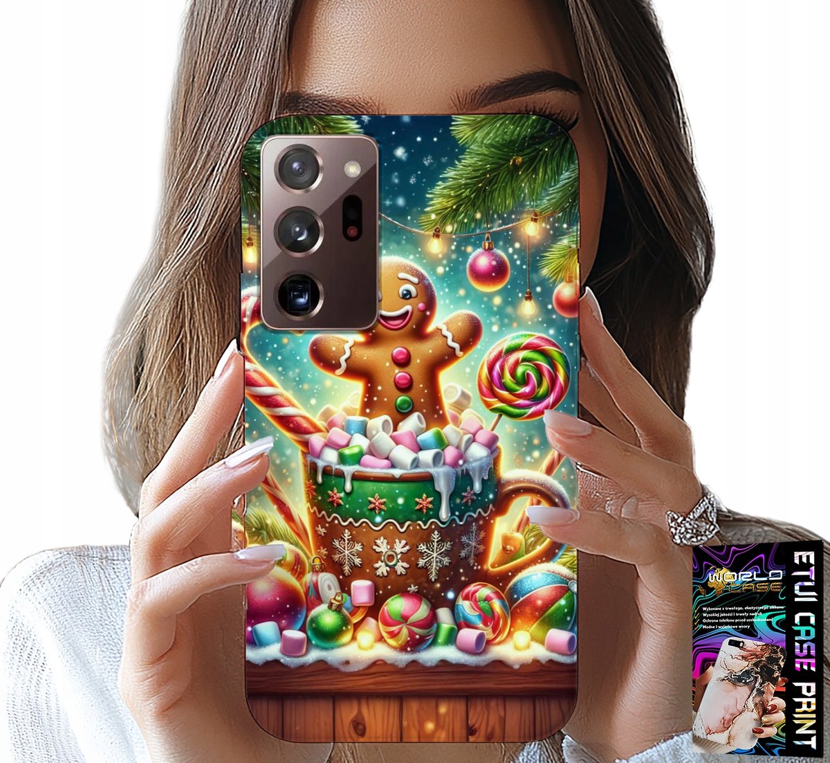 HOESJE VOOR SAMSUNG NOTE 20 ULTRA - PEPERKOEK KERSTPATROON + FOLIE
