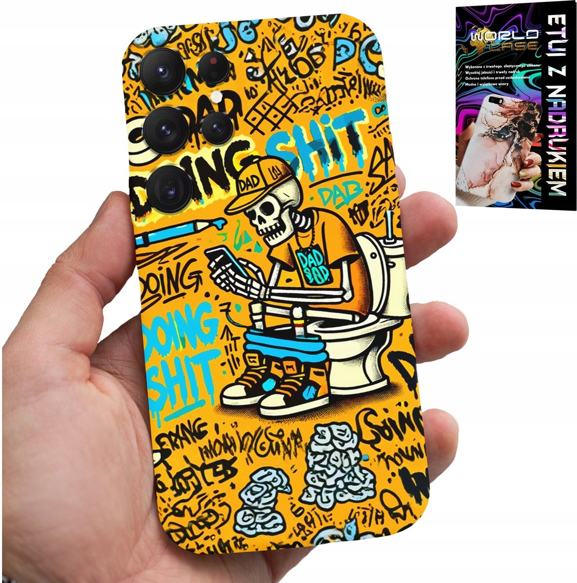 HOESJE VOOR SAMSUNG GALAXY S23 Ultra - SKELET DAT OP HET TOILET POEPT