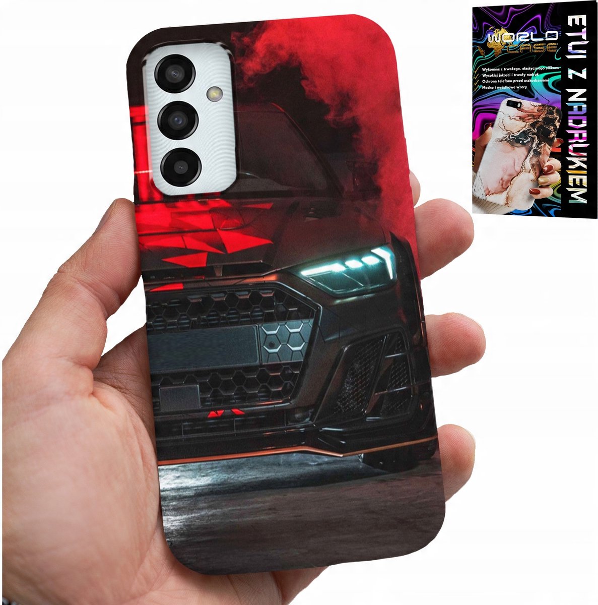 HOESJE VOOR SAMSUNG GALAXY M13 4G - SPORTWAGENS, AUTOVENTILATOR + GLAS