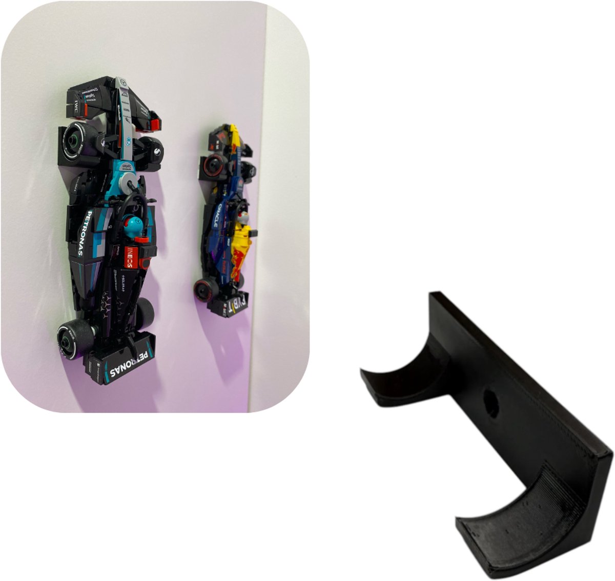 Muurbeugel voor LEGO Speed Champions F1 - Universeel - Wandmontage - Zwart