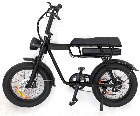 Fatbike 20 inch 250W motor 25 km/h 7 versnellingen Shimano hydraulische schijfremmen zwart