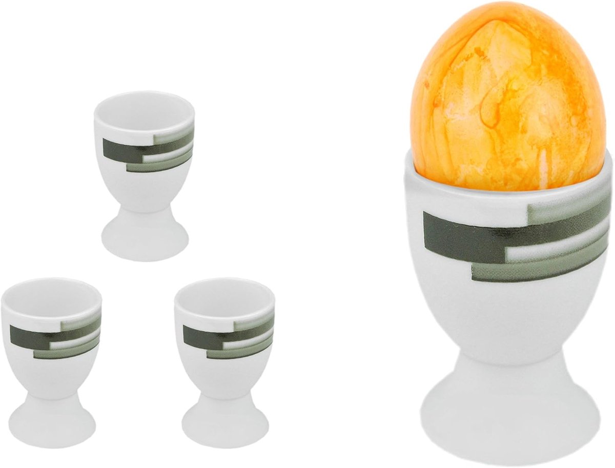 Eierdopjes Set - Porseleinen Dopjes - Ontbijt Tafel Decoratie - Vaatwasser Magnetronbestendig - 4.8 cm - Wit