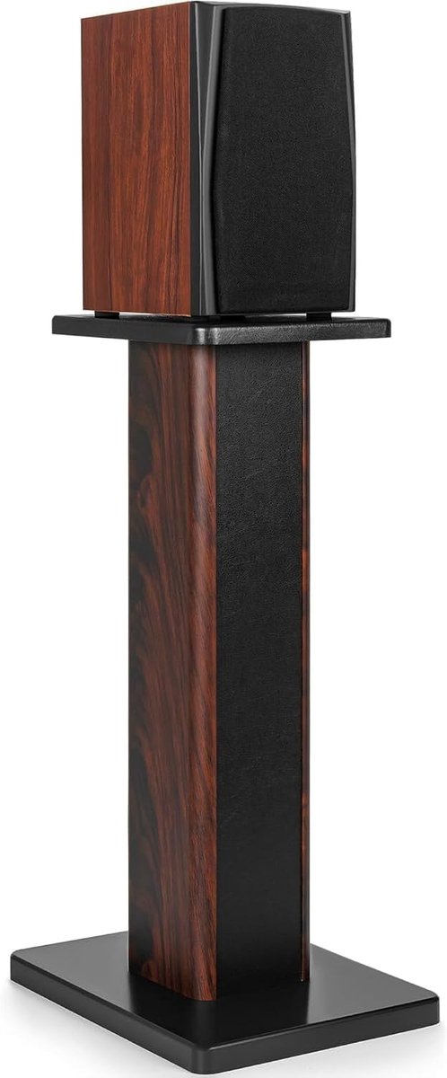 Luidsprekerstandaard Hout - Universele Houder - Thuisbioscoop Geluid - Zandvulbaar Ontwerp - 60 cm Hoog - Houtnerf