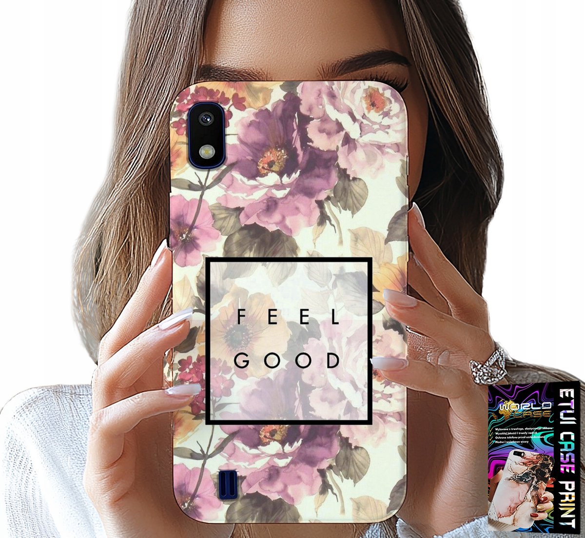 HOESJE VOOR SAMSUNG A10 - BLOEMENPATROON, MODIEUS VOOR DAMES + BRIL