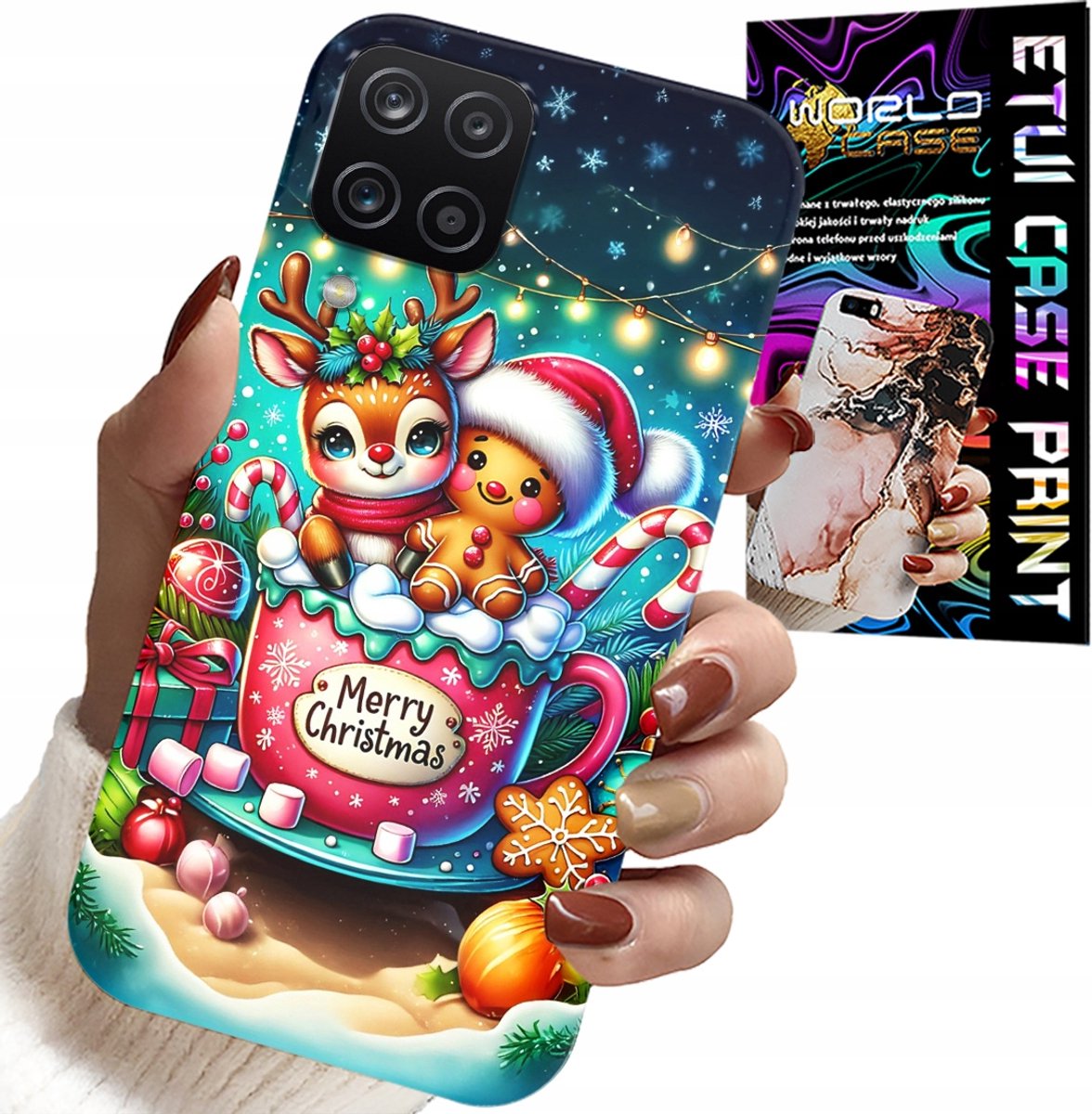 HOESJE VOOR SAMSUNG A12 / M12 - RENDIER MET PEPERKOEK VROLIJK KERSTFEEST