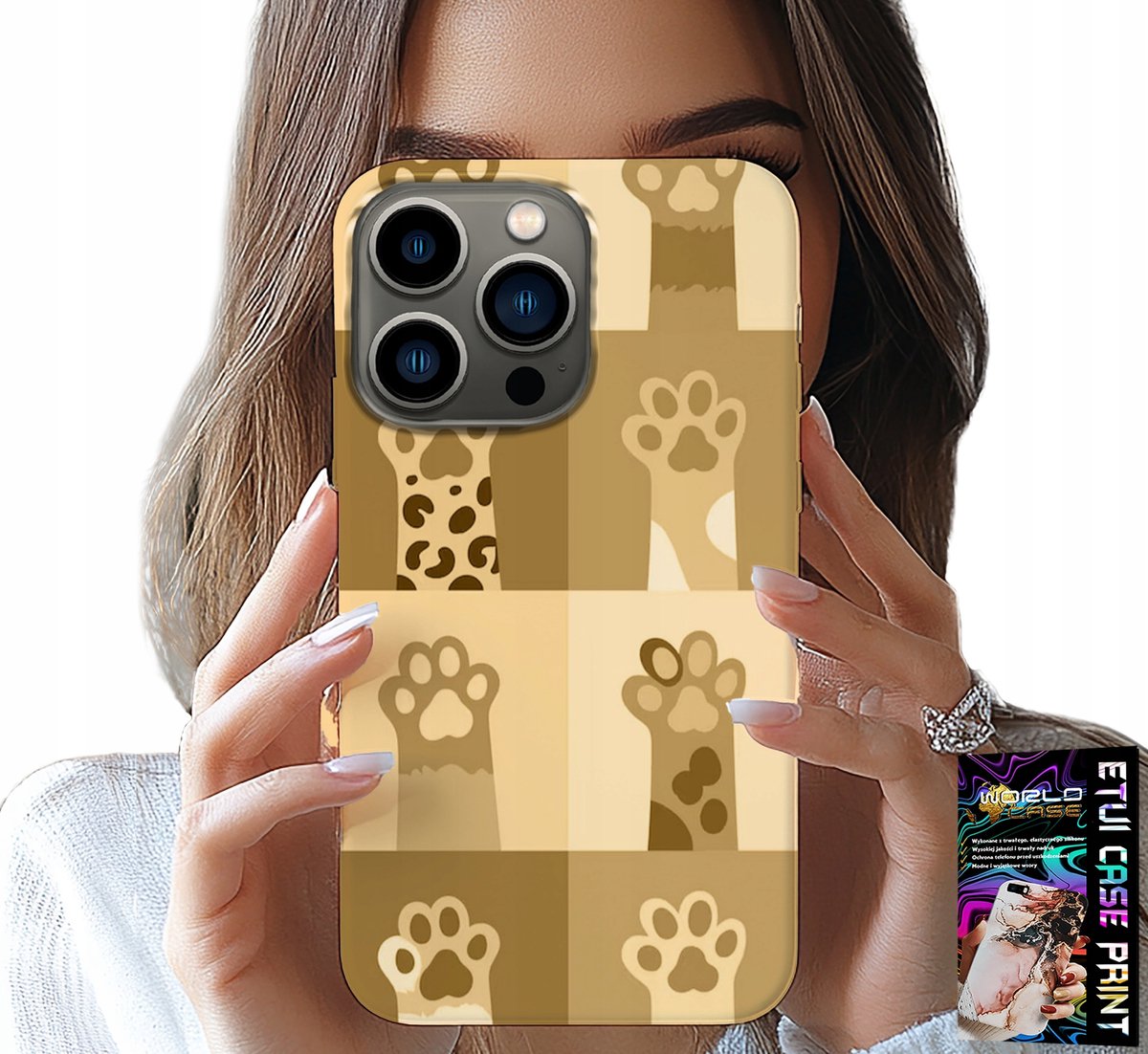 iPhone 15 Pro hoesje - Love Cat, Cat Patterns, Cat Paws