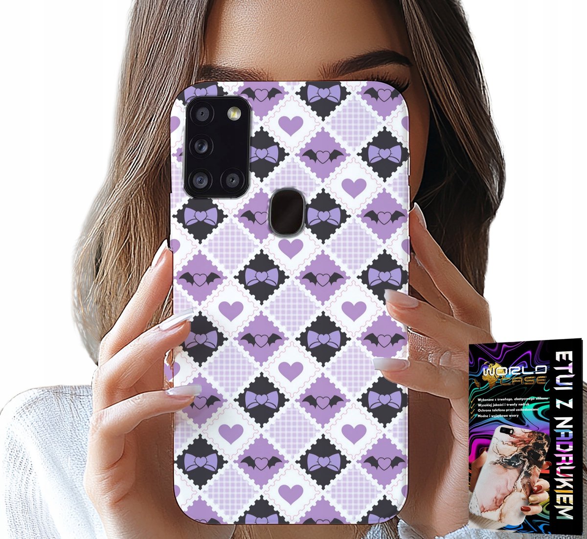 HOESJE VOOR SAMSUNG GALAXY A21S - MODIEUZE HARTJESSTRIK + GLAS