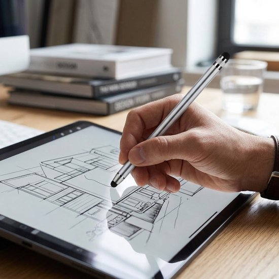 Rood blauw groen zwart zilver touchscreen pen stylus pen set 5 stuks dames heren met dubbele siliconen tip en extra vervangbare punten voor smartphone en tablet van Merkloos — afbeelding 5