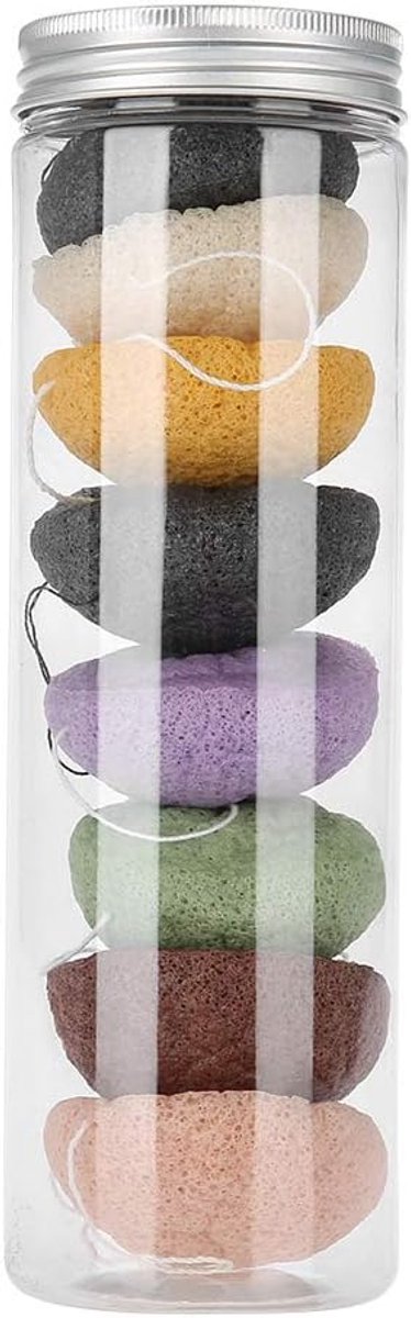 Konjac Spons Set - Gezichtsreiniging Spons - Dagelijkse Huidverzorging - Plantaardige Vezels - 8 Stuks