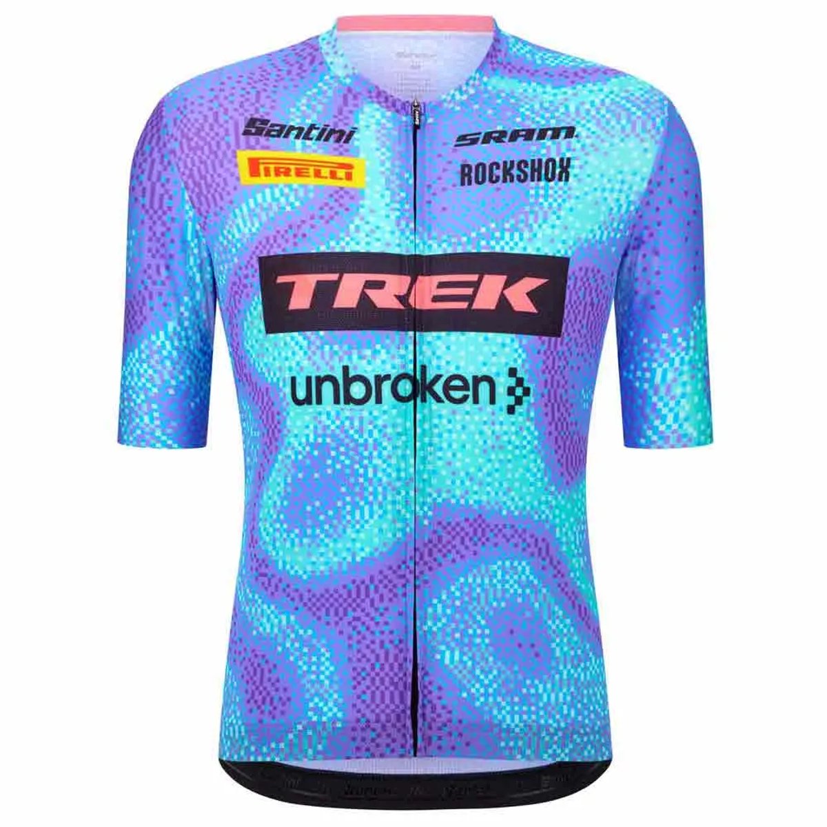 Santini Trek Factory Racing 2026 Korte Mouw Wielertrui Blauw,Paars L Man