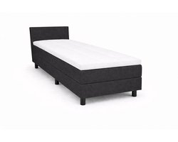 Boxspring SleepEase - 90x200 Compleet - Antraciet Glad - Golden Matrassen Zeeland