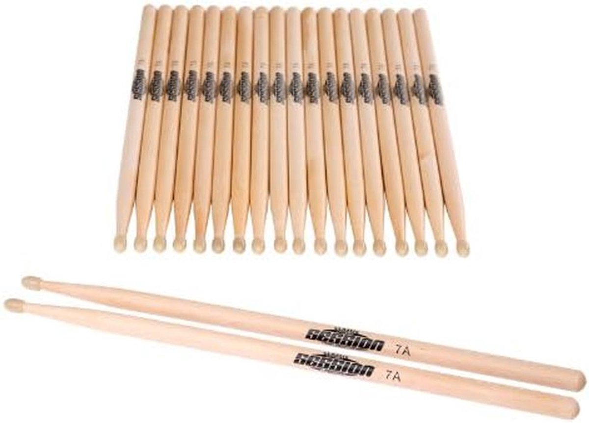 Drumstokken 5B - Percussie Stokken - Muziek Maken - Nylon Tip Set - 10 Paar 405mm - Esdoorn