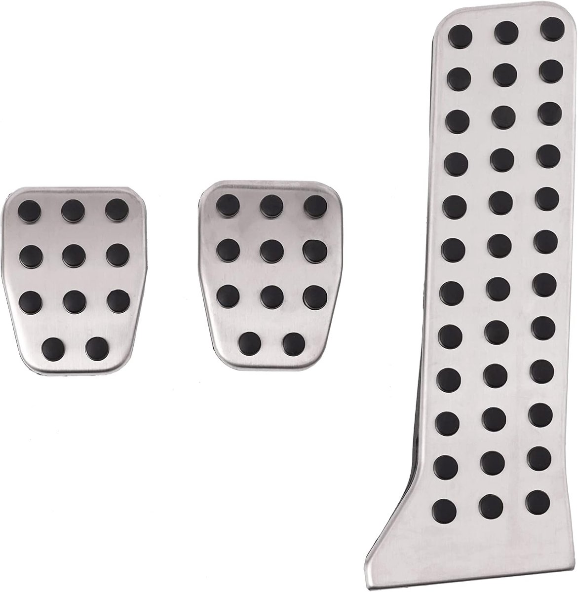 Pedaalkappen Voetensteun - Auto Pedaal Covers - Verbeterde Grip - Antislip Ontwerp - 3 Stuks - Zilver