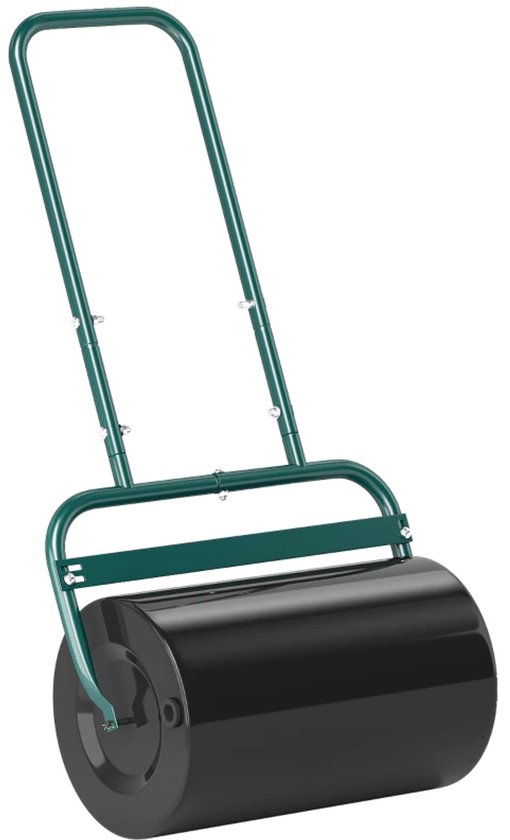 Gazonroller - Handige Gazonwals met Handvat - Tuinroller - Tuinwals - Handwals - 38L Water / 62kg Zandvulling - Grasroller - Gazonwals - met U-greep - voor tuin, gras en achtertuinen - Ø32 cm - Staal - Donkergroen van Merkloos	 — afbeelding 2