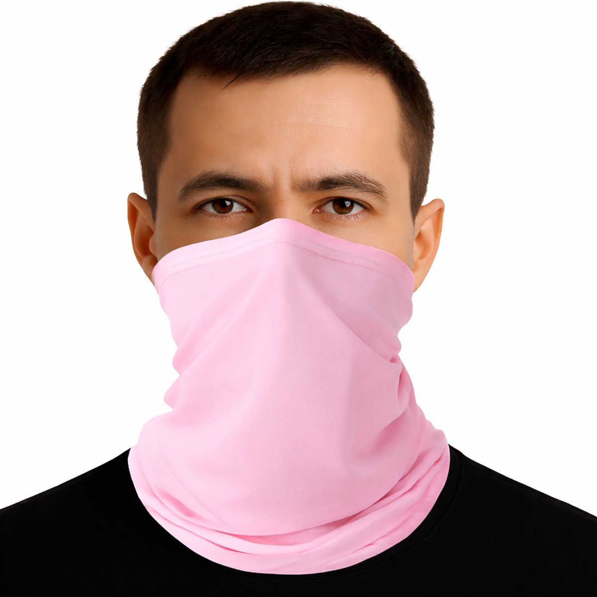 Multiuse Bandana En Col Sjaal in 1 I Hoofdband I Nekwarmer I Gezichtsmasker I Motormuts I Skiën I Snowboarden I Motorrijden I Lichtroze