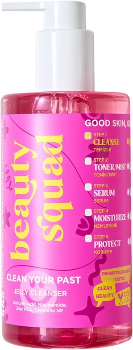 Clean Your Past Jelly Cleanser – Tegen onzuiverheden & acne – Voor de gevoelige huid – Vegan & parfumvrij