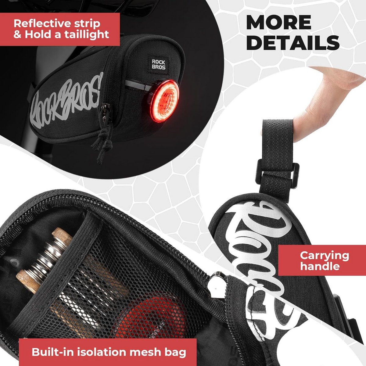 Compacte Fiets Zadeltas voor Racefiets, MTB en Vouwfiets Lichtgewicht