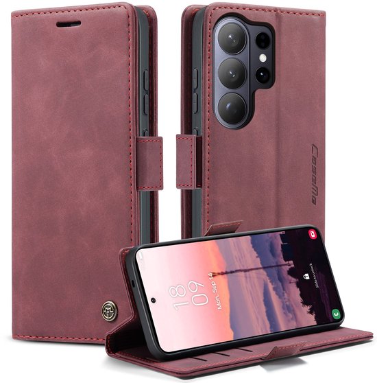 Étui CaseMe - Compatible avec Samsung Galaxy S26 Ultra Étui - CaseMe 013 Book Case - Bordeaux
